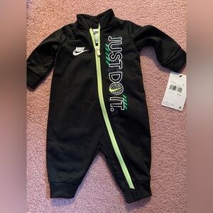 Nike Black and Green Kids One Piece Zip
